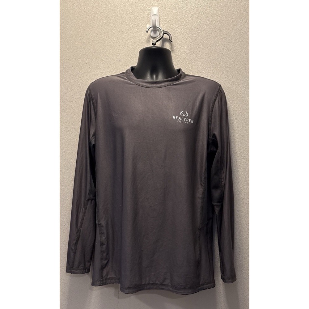 Realtree Fishing Reversible Shirt Mens Med. Blue Long Sleeve Performance Outdoor - Picture 2 of 4